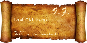 Izsáki Fanni névjegykártya