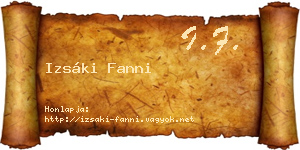 Izsáki Fanni névjegykártya