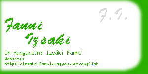 fanni izsaki business card