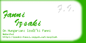 fanni izsaki business card